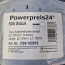 Twin-Aderendhülse isoliert 2x1,50 mm² schwarz VPE500