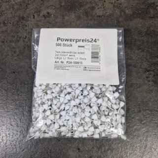Twin-Aderendhülse isoliert 2x0,50 mm² weiss VPE500