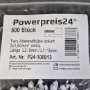 Twin-Aderendhülse isoliert 2x0,50 mm² weiss VPE500