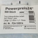 Twin-Aderendhülse isoliert 2x0,75 mm² grau VPE500