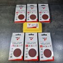 Handschleifer- Set Klett gelb mit Schleifpapier