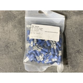 Flachstecker isoliert blau 4,8x0,8mm 1,5-2,5mm²
