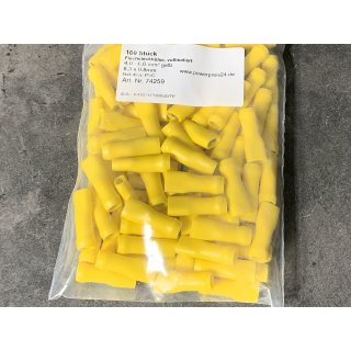 Flachsteckhülse vollisoliert gelb 6,3x0,8mm 4 - 6 mm²  VE100