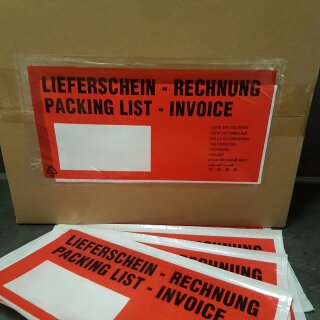 1000 Lieferscheintaschen DIN Lang