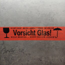 6 Rollen Packband Vorsicht Glas rot