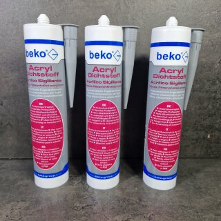3 Stück beko® Acryl-Fugendichtstoff grau 310m