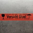 36 Rollen Packband Vorsicht Glas rot