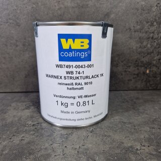 WARNEX Strukturlack RAL 9010 Weiß halbmatt