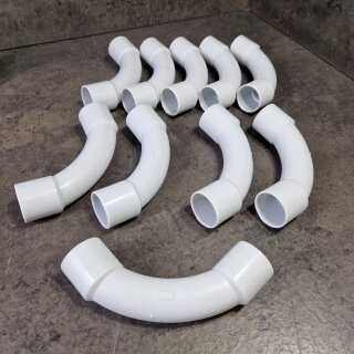 10 Stück M25 Bogen 90° für Stangenrohr